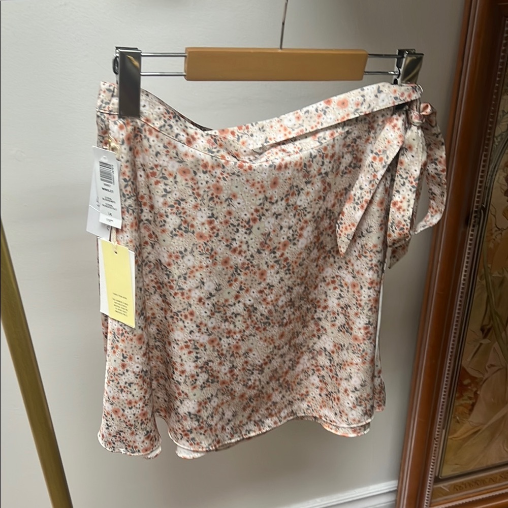 Wilfred Floral Wrap Skirt - Pink and White